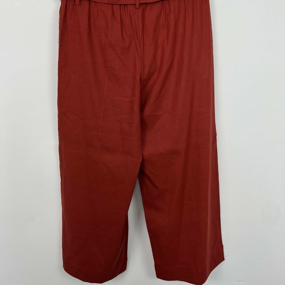 J. Jill Pants Small Pottery Orange Jenna Wide Leg Crop Belted Pockets - Picture 11 of 12